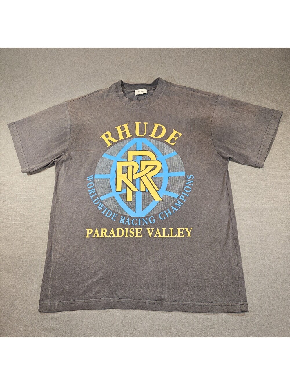 RHUDE Championship Rally Overlap Letter T-shirt Medium 00101